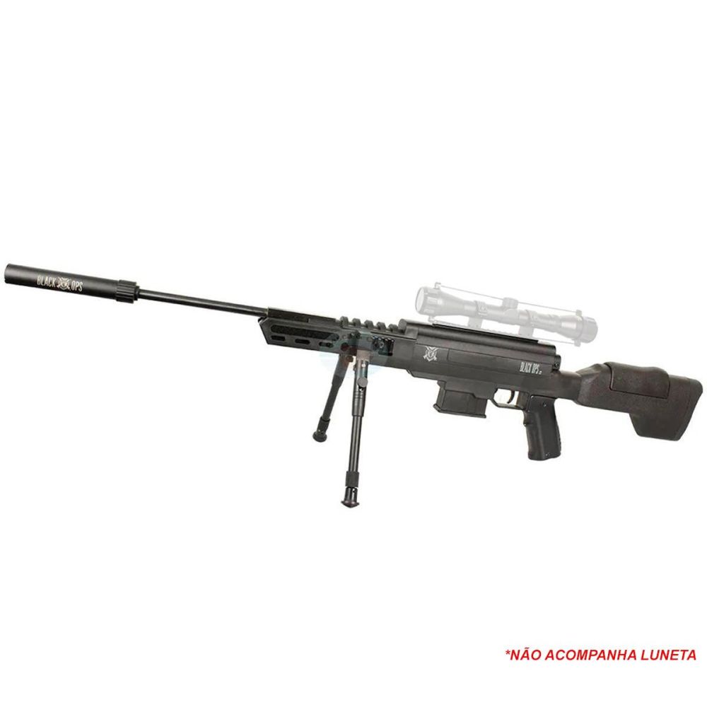 Falcon Armas - Rifle de pressão black ops sniper Calibre 5,5mm