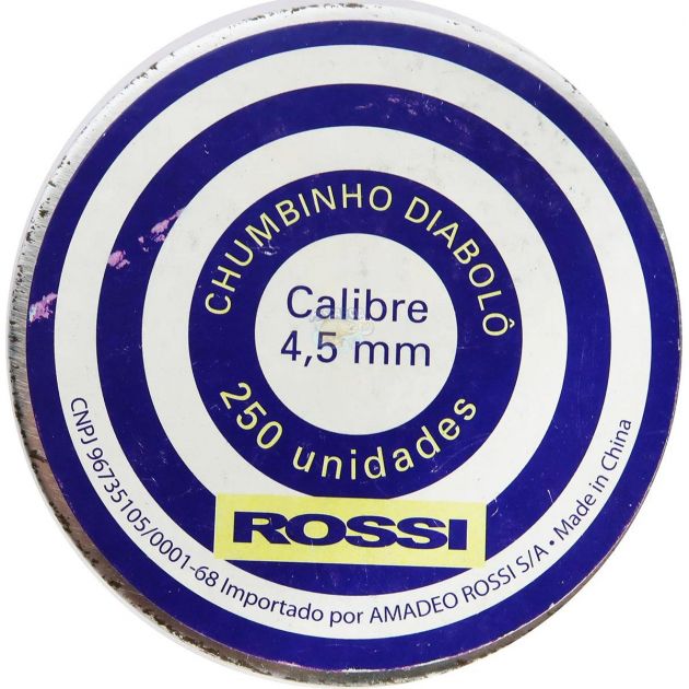 Chumbinho Rossi Match Diabolo Cal. 4.5 mm - 250 un