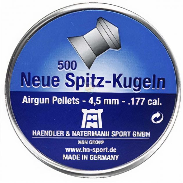 Chumbinho H&N Neue Spitz - Kugeln Cal. 4,5mm - 500 unidades