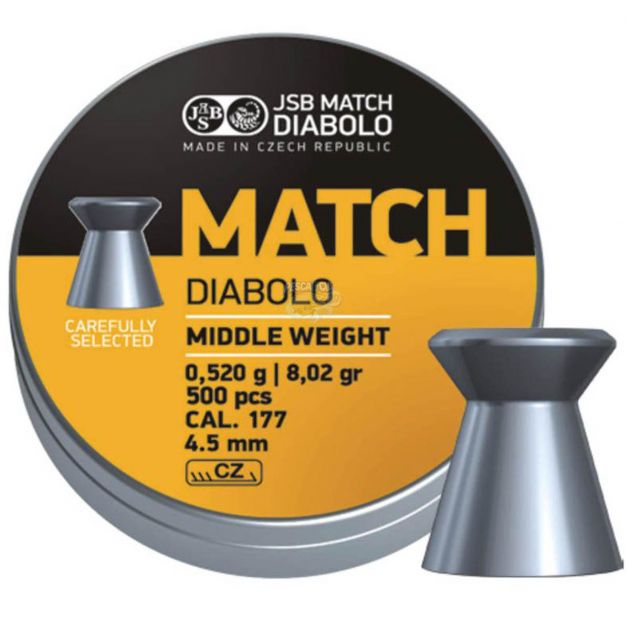 Chumbinho JSB Match Diabolo Middle Weight Cal. 4.5mm 0,520gr - 500unid