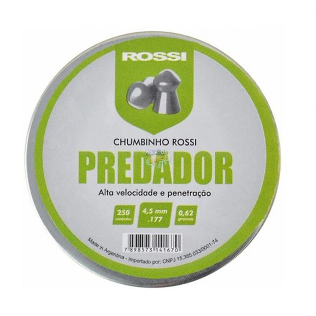 Chumbinho Rossi Predador 4,5mm 250un