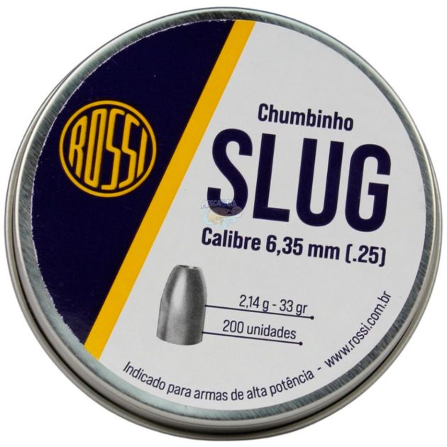 Chumbinho Rossi Slug 6.35mm 200 Unidades