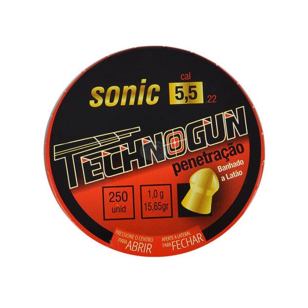 Chumbinho Technogun Sonic Gold Cal. 5.5mm-  250 Unidades