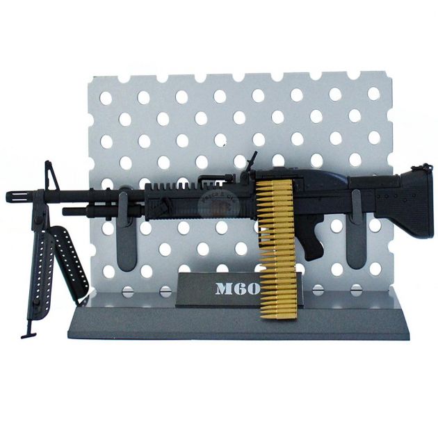 Miniatura de Rifle M60 Preto em ABS 17cm