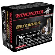 Munição Winchester 9mm +P 124GR Defender S9MMPDB C/20UN. *VENDA P/ CAC'S*
